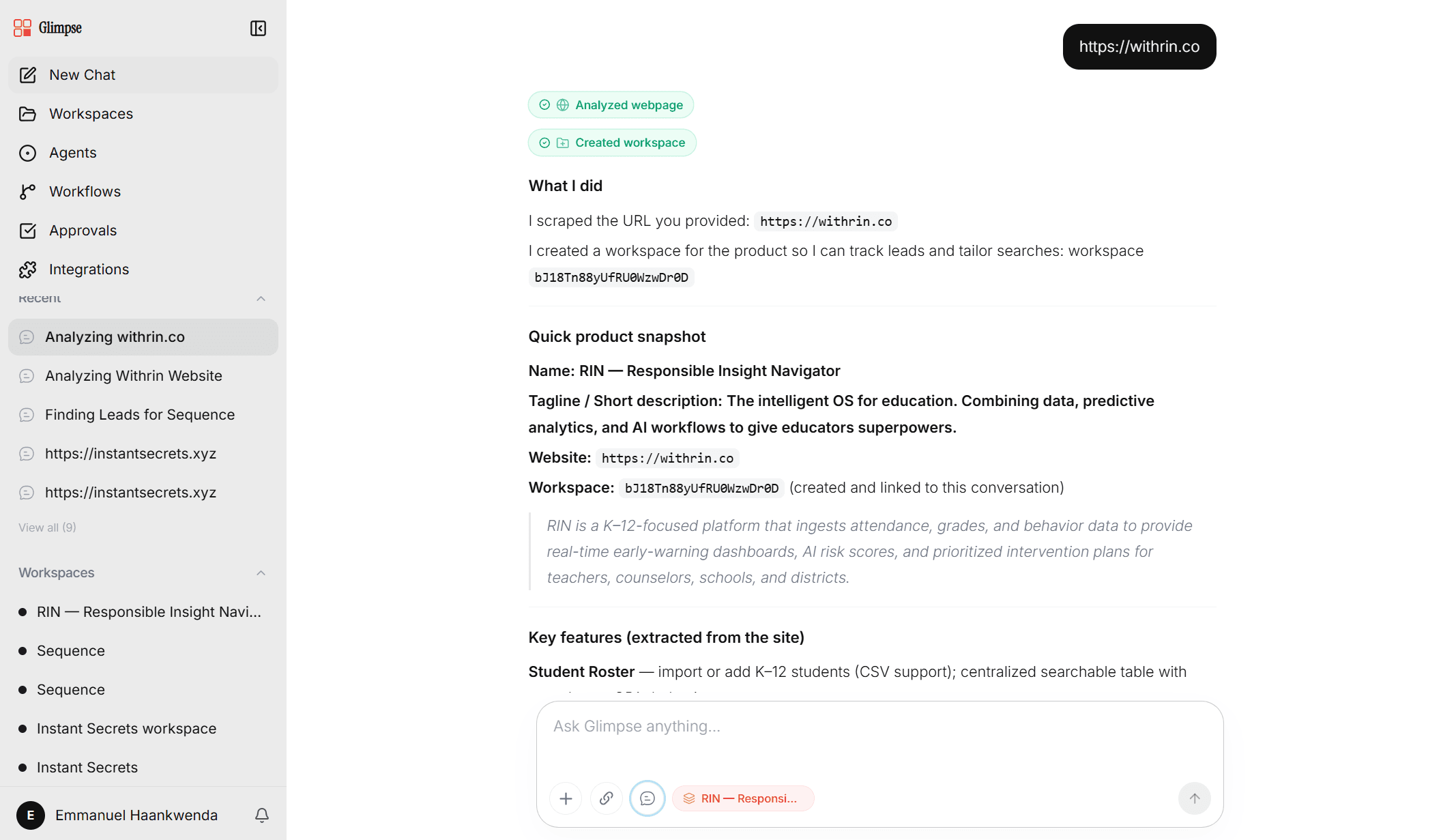 Paste your product URL to start finding clients